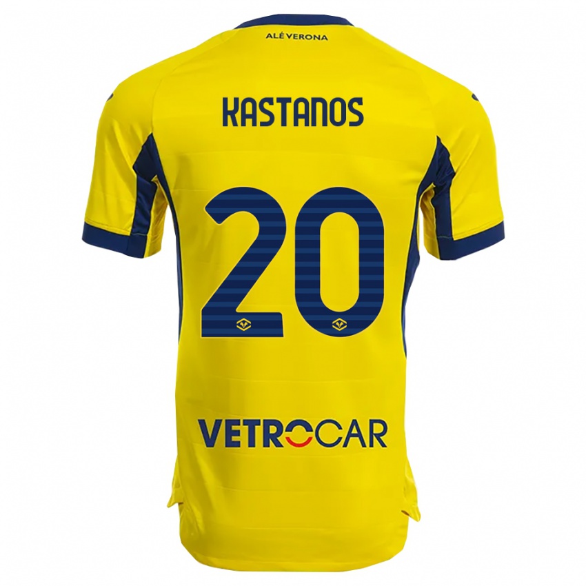 ילדים גריגוריס קסטנוס #20 צהוב נייבי הרחק ג'רזי 2025/26 חולצה קצרה