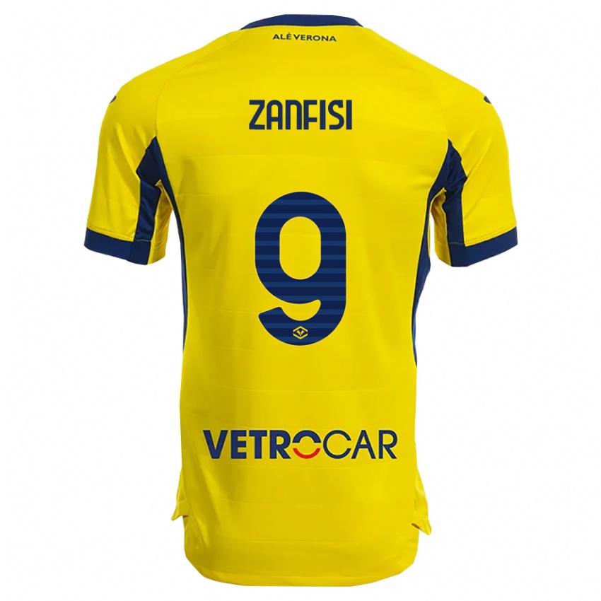ילדים ריקרדו זנפיסי #9 צהוב נייבי הרחק ג'רזי 2025/26 חולצה קצרה