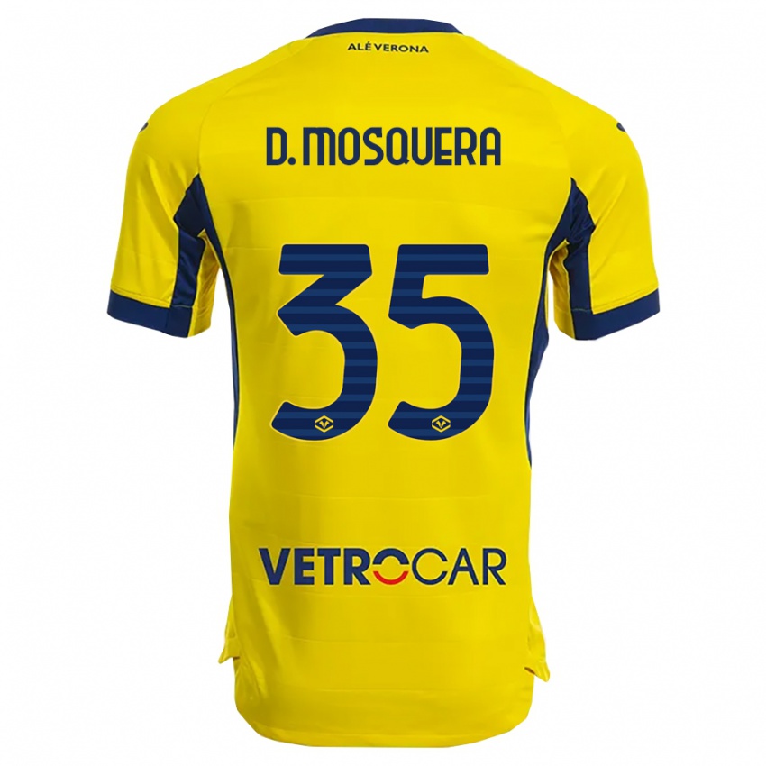 ילדים דניאל מוסקרה #35 צהוב נייבי הרחק ג'רזי 2025/26 חולצה קצרה