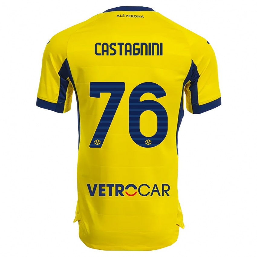 ילדים מירקו קסטניני #76 צהוב נייבי הרחק ג'רזי 2025/26 חולצה קצרה