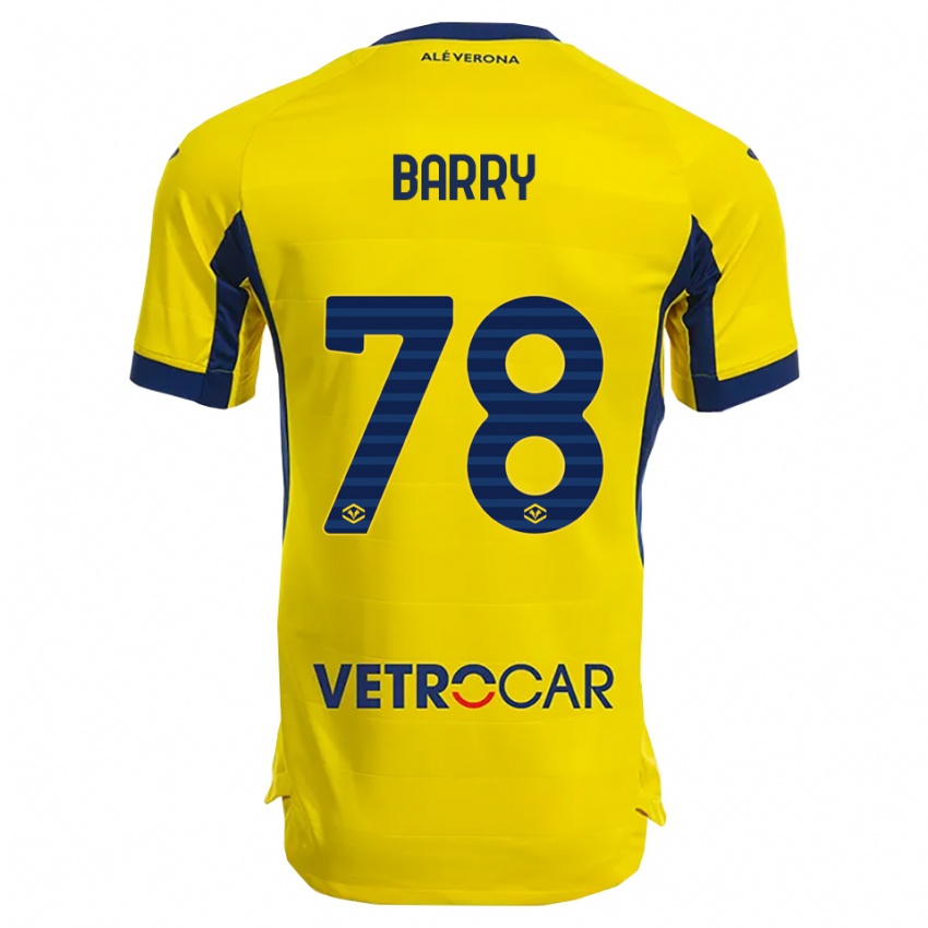 ילדים Oumar Barry #78 צהוב נייבי הרחק ג'רזי 2025/26 חולצה קצרה