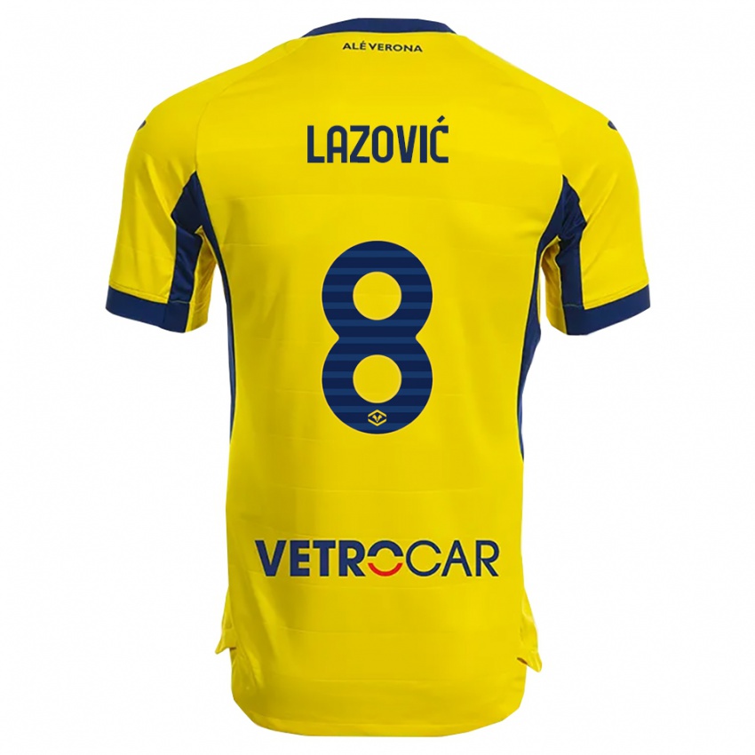 ילדים דארקו לאזוביץ' #8 צהוב נייבי הרחק ג'רזי 2025/26 חולצה קצרה