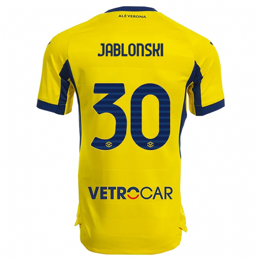 ילדים Darvin Jablonski #30 צהוב נייבי הרחק ג'רזי 2025/26 חולצה קצרה