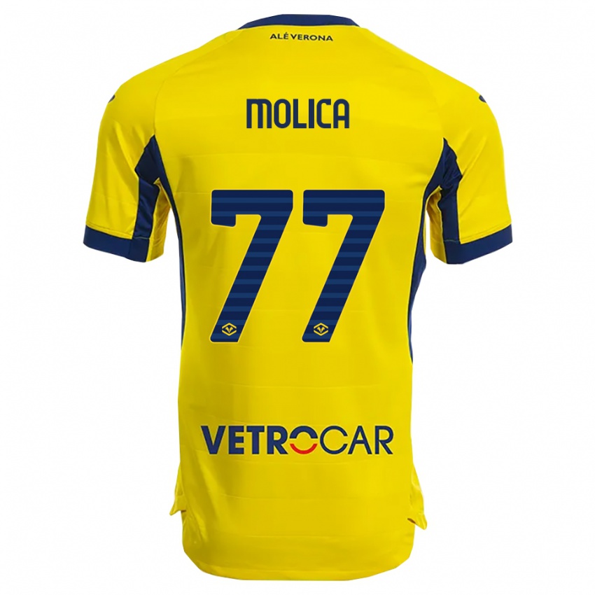 ילדים Francesco Molica #77 צהוב נייבי הרחק ג'רזי 2025/26 חולצה קצרה