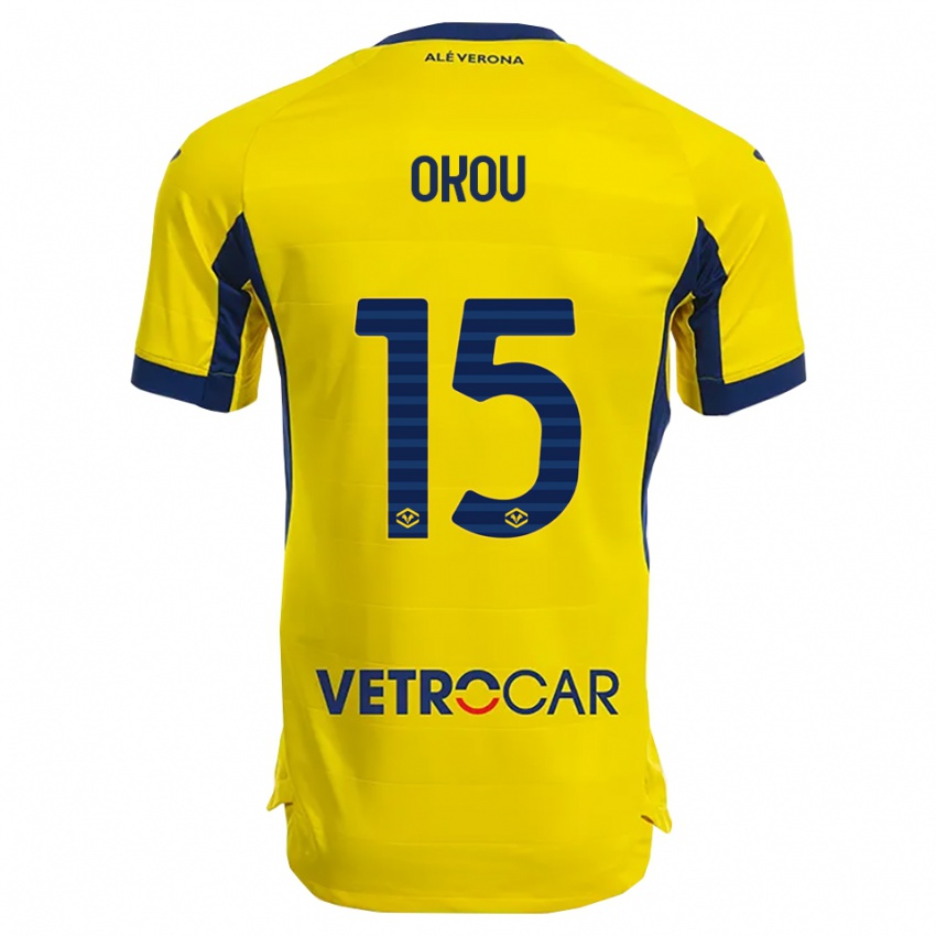 ילדים ילן אוקו #15 צהוב נייבי הרחק ג'רזי 2025/26 חולצה קצרה