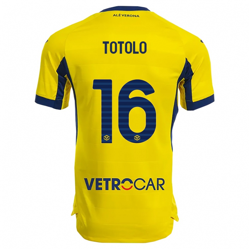 ילדים Maddalena Totolo #16 צהוב נייבי הרחק ג'רזי 2025/26 חולצה קצרה
