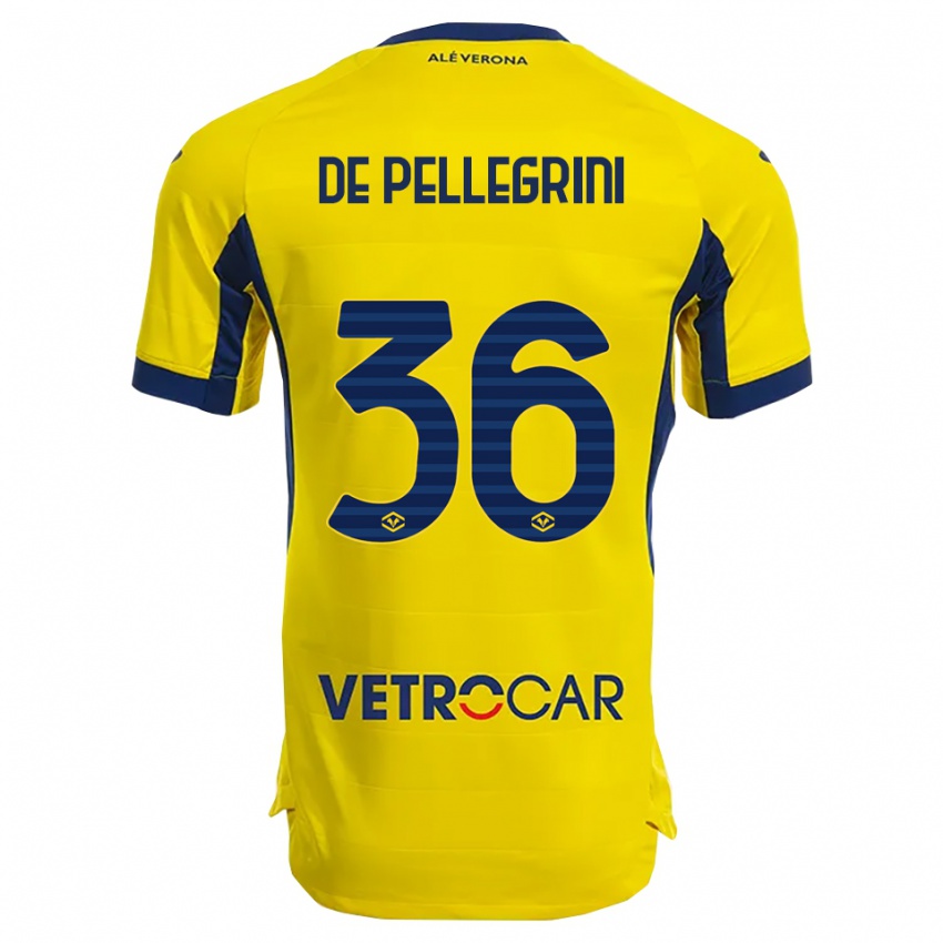 ילדים אריקה דה פלגריני #36 צהוב נייבי הרחק ג'רזי 2025/26 חולצה קצרה