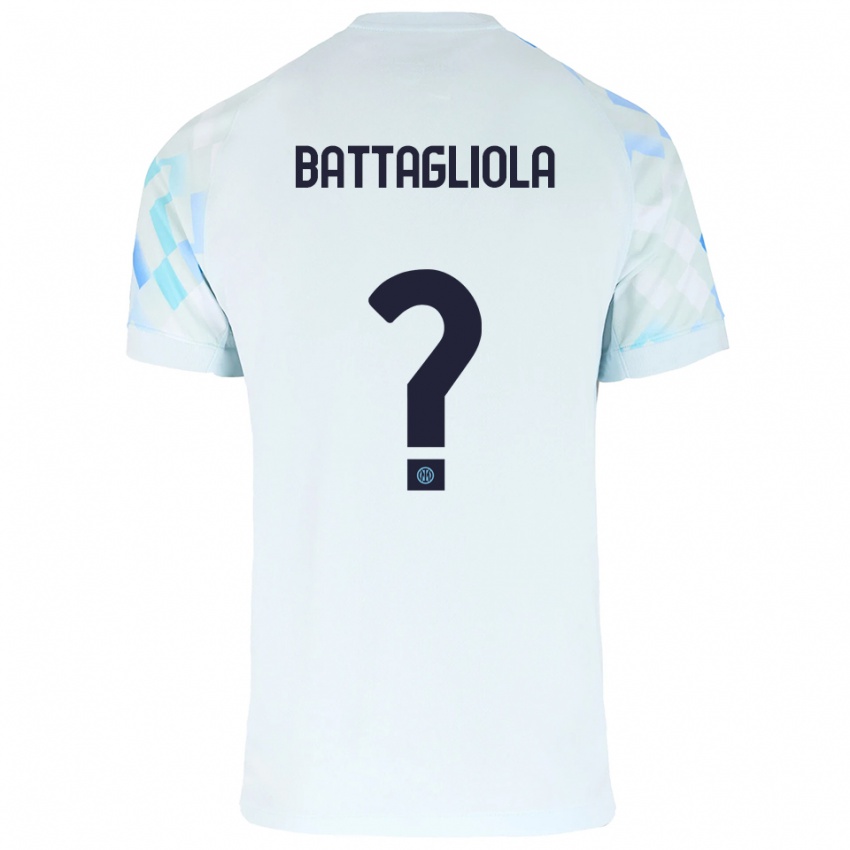 ילדים לורנצו בטאליה #0 לבן כחול הרחק ג'רזי 2025/26 חולצה קצרה