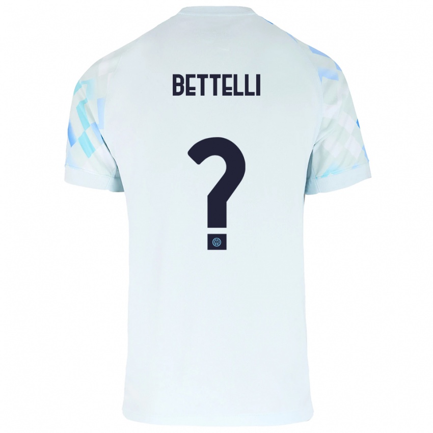 ילדים Luca Bettelli #0 לבן כחול הרחק ג'רזי 2025/26 חולצה קצרה