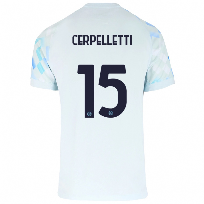 ילדים Filippo Cerpelletti #15 לבן כחול הרחק ג'רזי 2025/26 חולצה קצרה