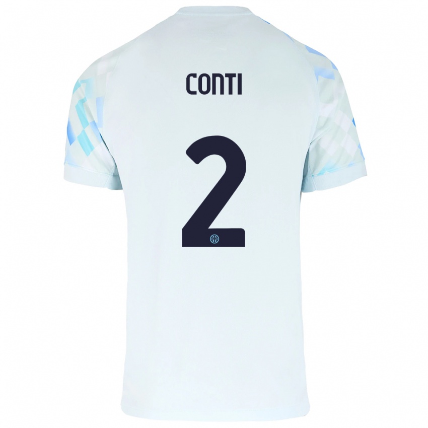 ילדים ארטורו קונטי #2 לבן כחול הרחק ג'רזי 2025/26 חולצה קצרה