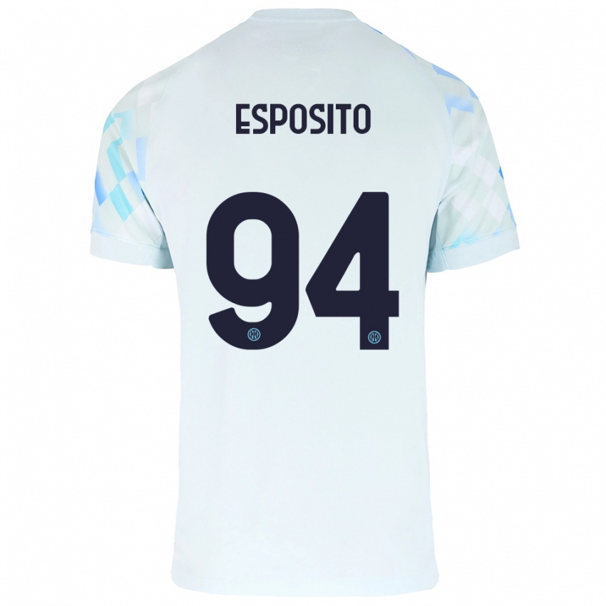 ילדים פרנצ'סקו פיוס אספוזיטו #94 לבן כחול הרחק ג'רזי 2025/26 חולצה קצרה