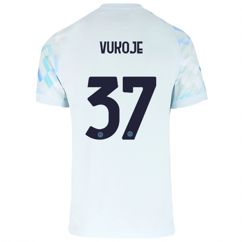 ילדים אנדריאה ווקויה #37 לבן כחול הרחק ג'רזי 2025/26 חולצה קצרה