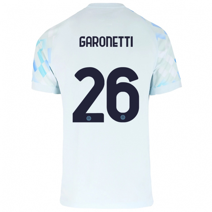 ילדים Gabriele Garonetti #26 לבן כחול הרחק ג'רזי 2025/26 חולצה קצרה