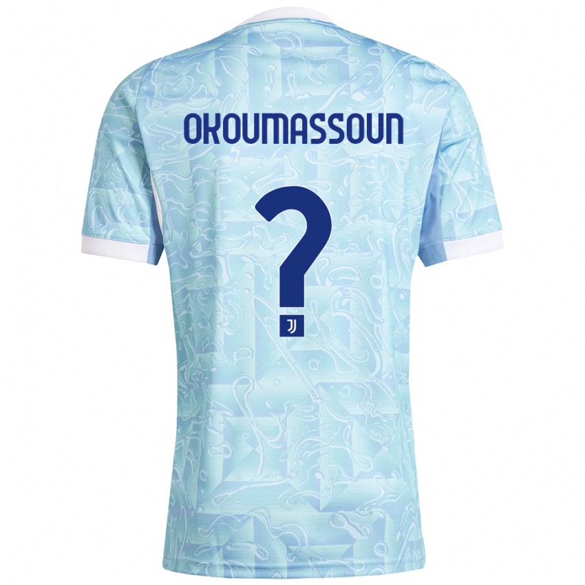 ילדים Ismaele Okoumassoun #0 תכלת צהוב הרחק ג'רזי 2025/26 חולצה קצרה