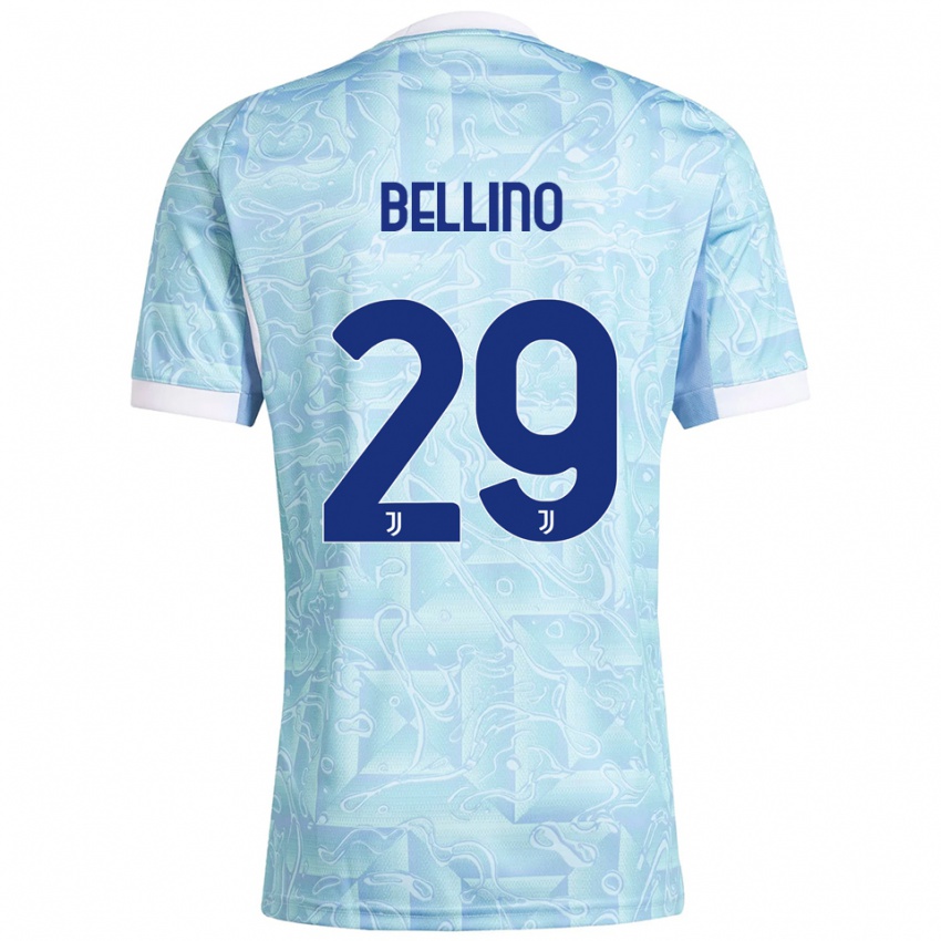 ילדים Filippo Bellino #29 תכלת צהוב הרחק ג'רזי 2025/26 חולצה קצרה