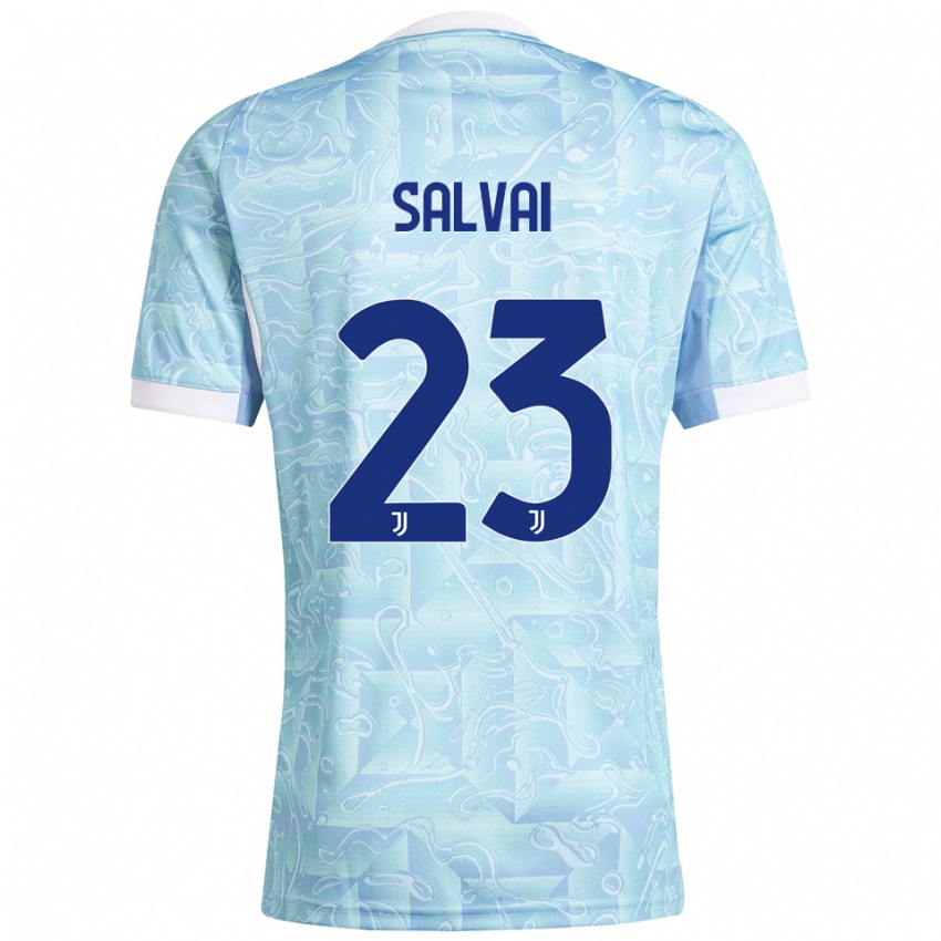 ילדים ססיליה סלוואי #23 תכלת צהוב הרחק ג'רזי 2025/26 חולצה קצרה