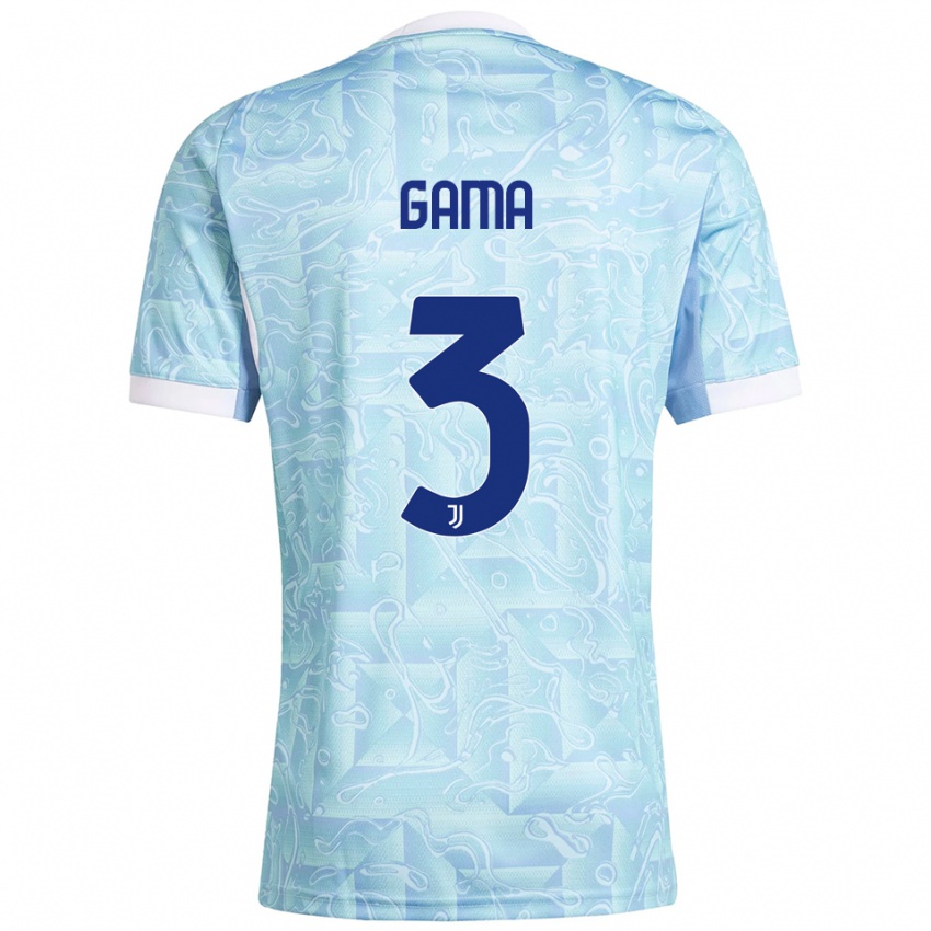 ילדים שרה גאמה #3 תכלת צהוב הרחק ג'רזי 2025/26 חולצה קצרה