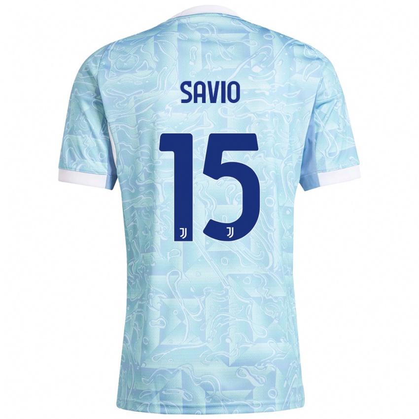 ילדים פדריקו סאביו #15 תכלת צהוב הרחק ג'רזי 2025/26 חולצה קצרה