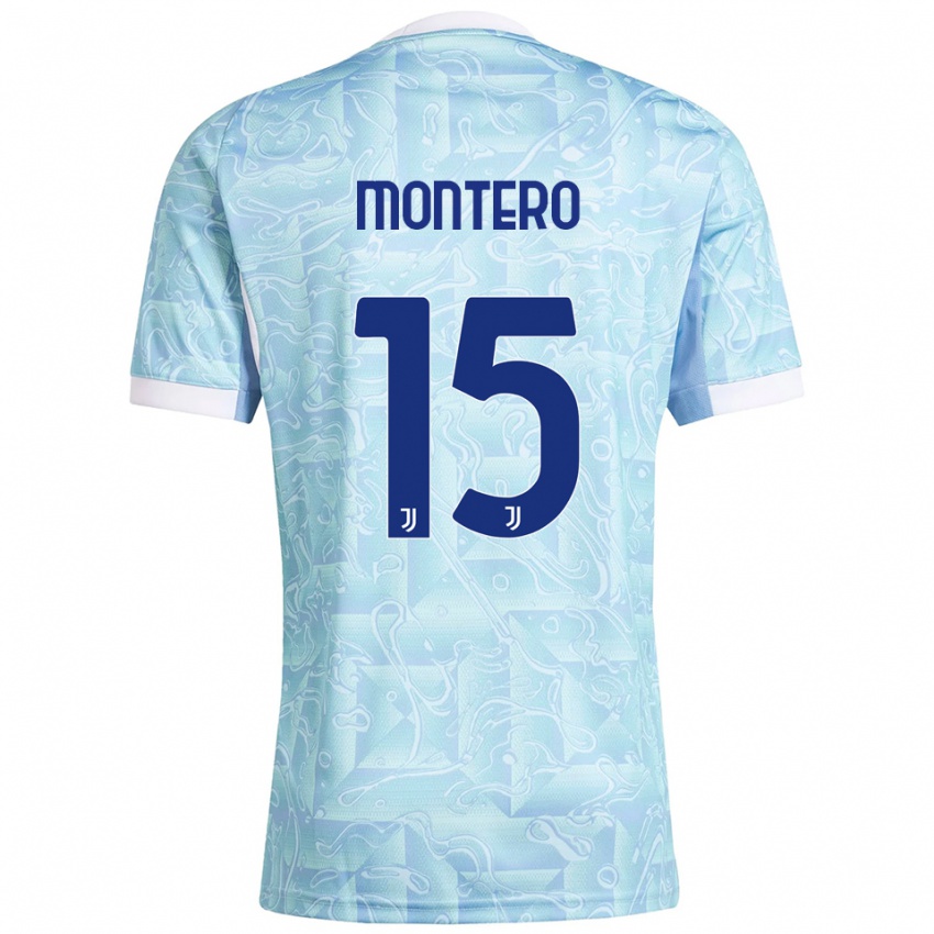 ילדים Alfonso Montero #15 תכלת צהוב הרחק ג'רזי 2025/26 חולצה קצרה