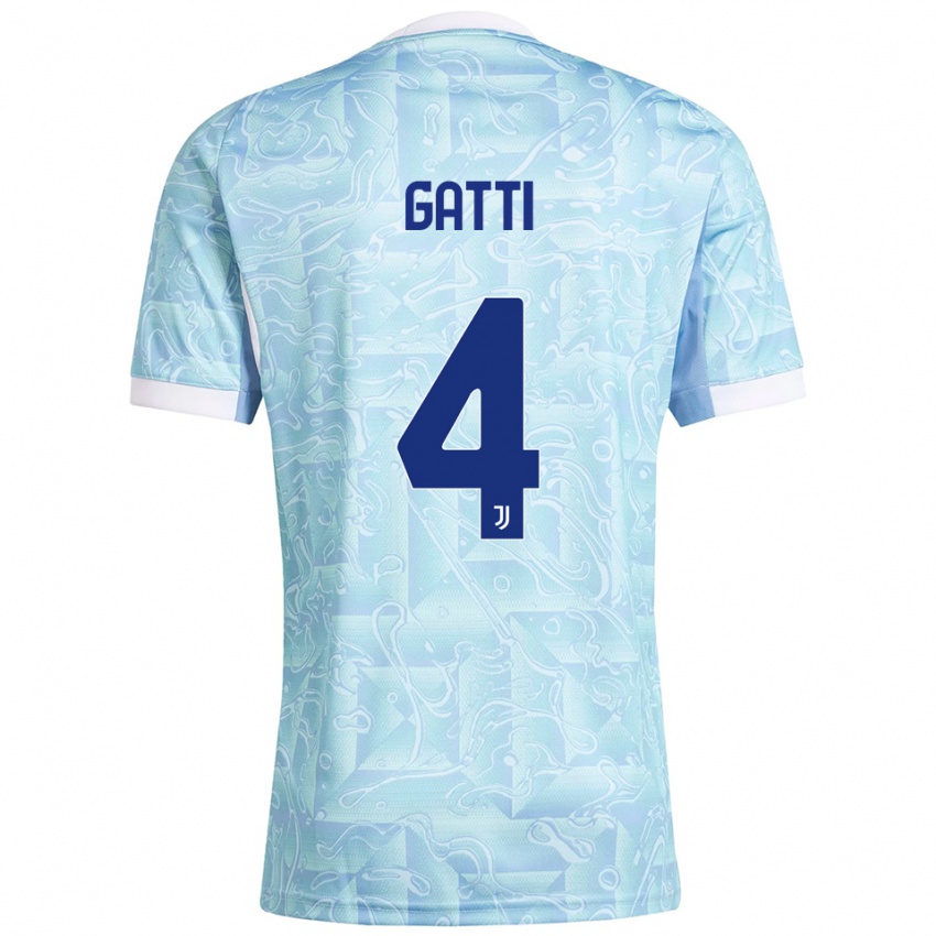 ילדים פדריקו גאטי #4 תכלת צהוב הרחק ג'רזי 2025/26 חולצה קצרה