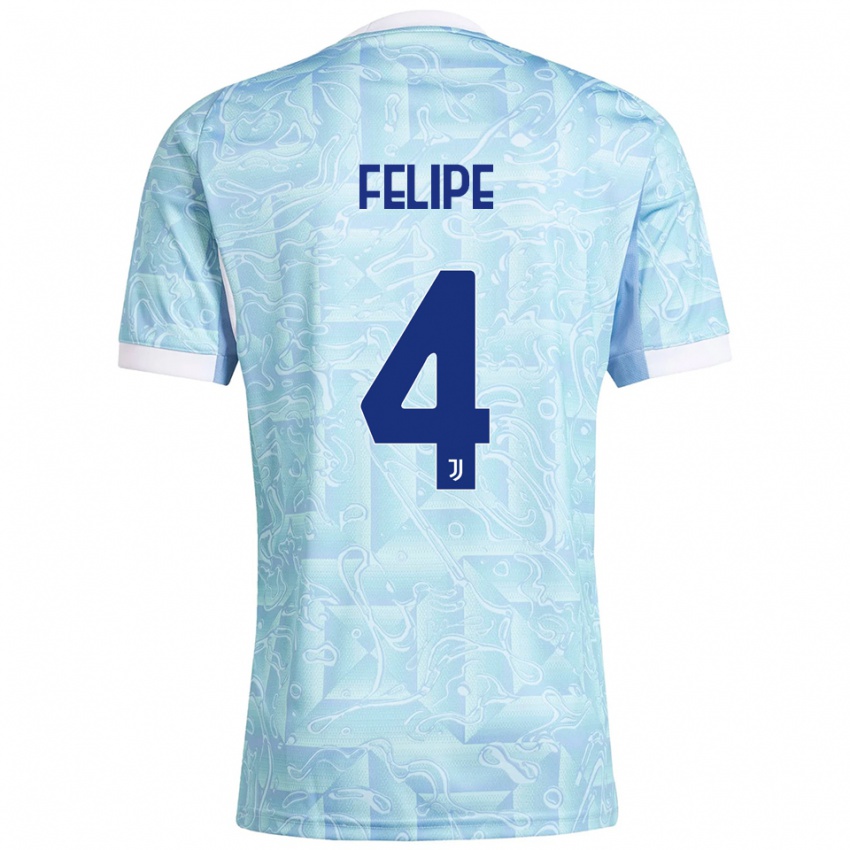 ילדים פדרו פליפה דוס סנטוס סנטנה #4 תכלת צהוב הרחק ג'רזי 2025/26 חולצה קצרה