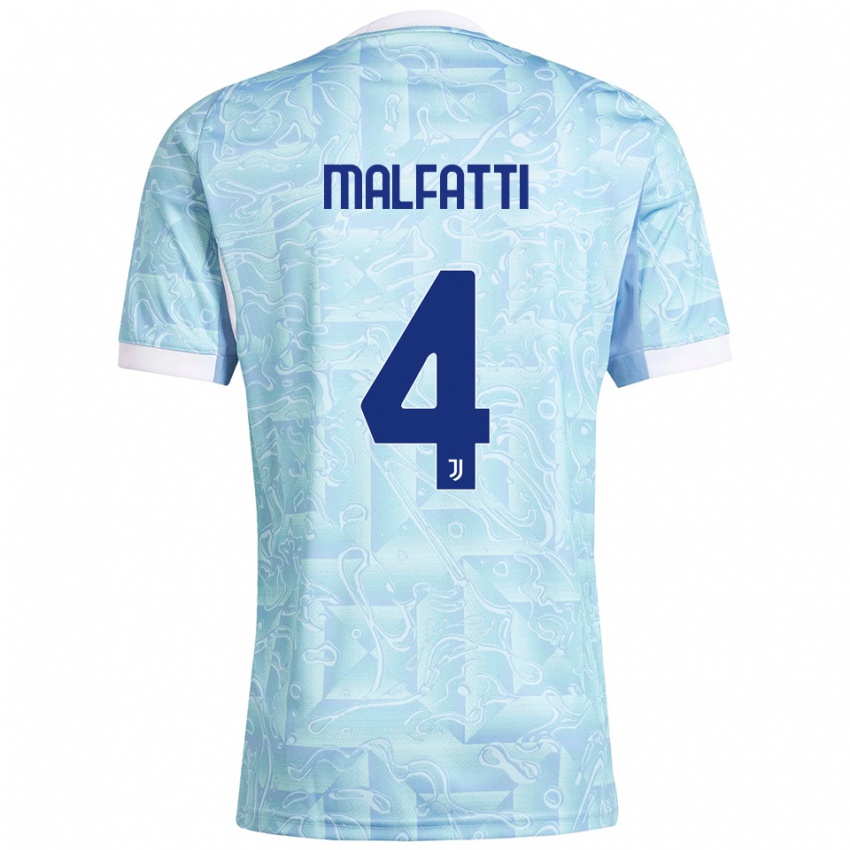 ילדים טיאגו מלפתי #4 תכלת צהוב הרחק ג'רזי 2025/26 חולצה קצרה