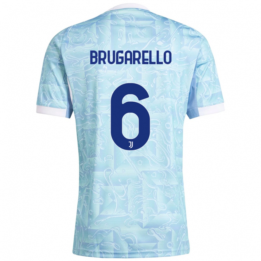 ילדים Mattia Brugarello #6 תכלת צהוב הרחק ג'רזי 2025/26 חולצה קצרה