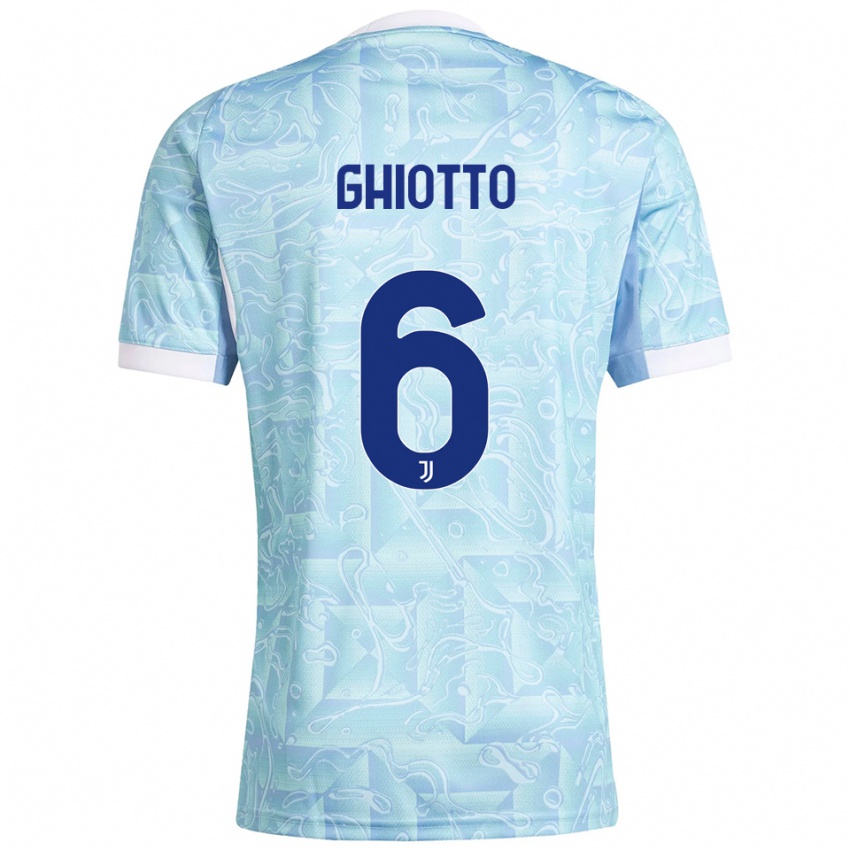 ילדים Alessandro Ghiotto #6 תכלת צהוב הרחק ג'רזי 2025/26 חולצה קצרה