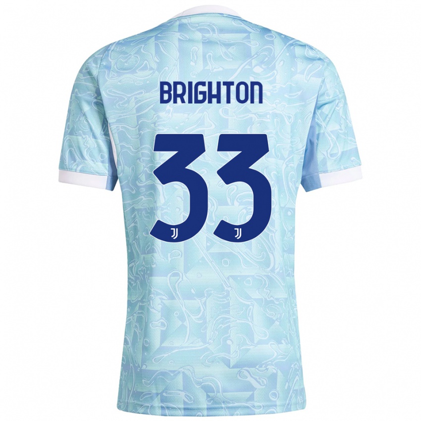 ילדים אבי ברייטון #33 תכלת צהוב הרחק ג'רזי 2025/26 חולצה קצרה