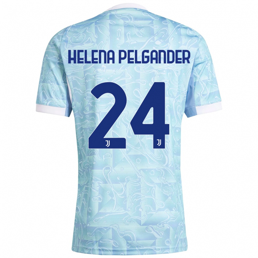 ילדים Elsa Helena Pelgander #24 תכלת צהוב הרחק ג'רזי 2025/26 חולצה קצרה