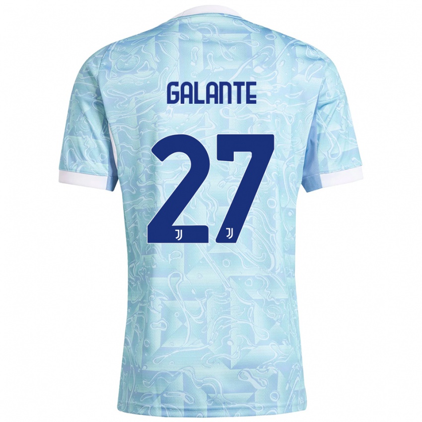 ילדים טומאסו גלנטה #27 תכלת צהוב הרחק ג'רזי 2025/26 חולצה קצרה