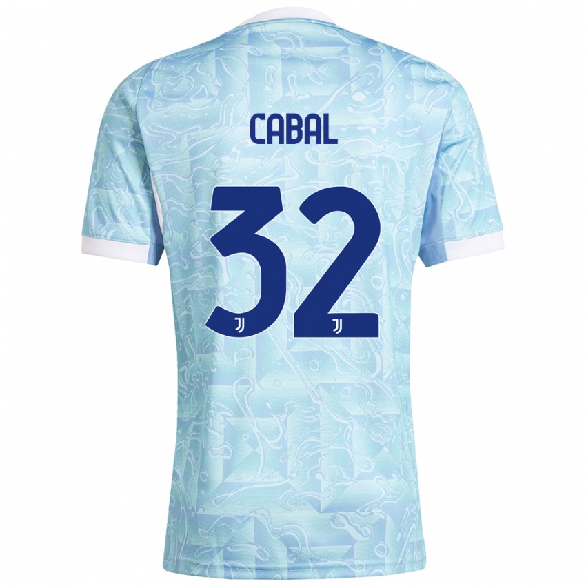 ילדים חואן דויד קאבאל #32 תכלת צהוב הרחק ג'רזי 2025/26 חולצה קצרה