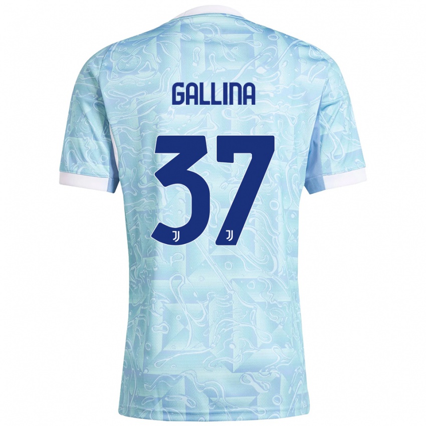 ילדים Arianna Gallina #37 תכלת צהוב הרחק ג'רזי 2025/26 חולצה קצרה