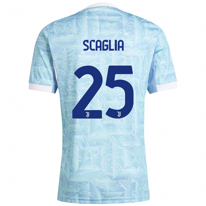 ילדים סימון סקאליה #25 תכלת צהוב הרחק ג'רזי 2025/26 חולצה קצרה