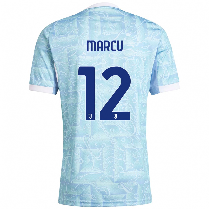 ילדים Alessio Marcu #12 תכלת צהוב הרחק ג'רזי 2025/26 חולצה קצרה