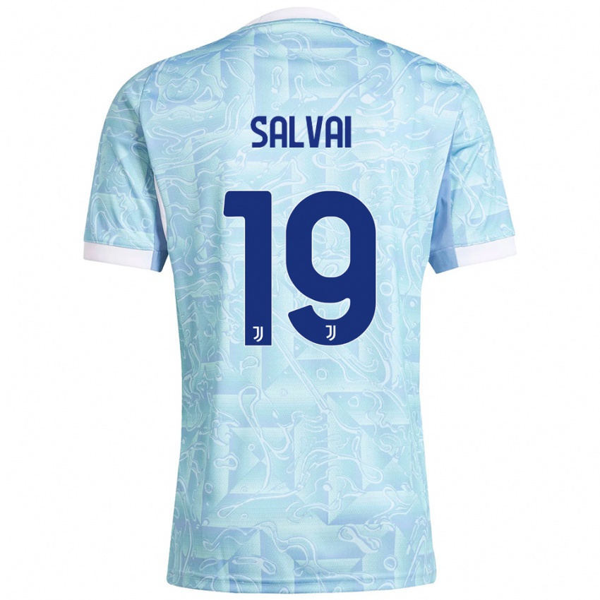 ילדים Pietro Salvai #19 תכלת צהוב הרחק ג'רזי 2025/26 חולצה קצרה