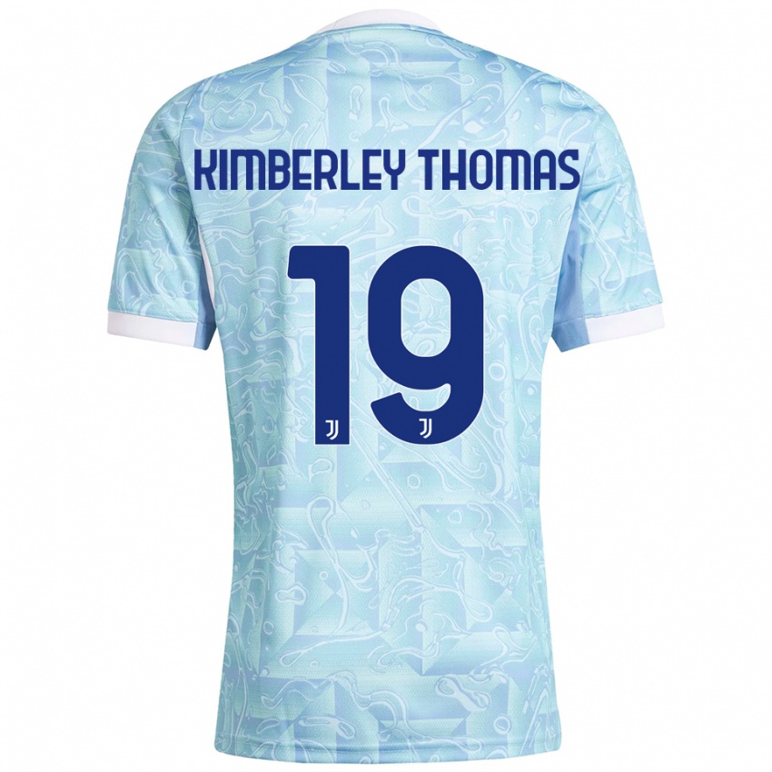 ילדים לינדזי תומס #19 תכלת צהוב הרחק ג'רזי 2025/26 חולצה קצרה