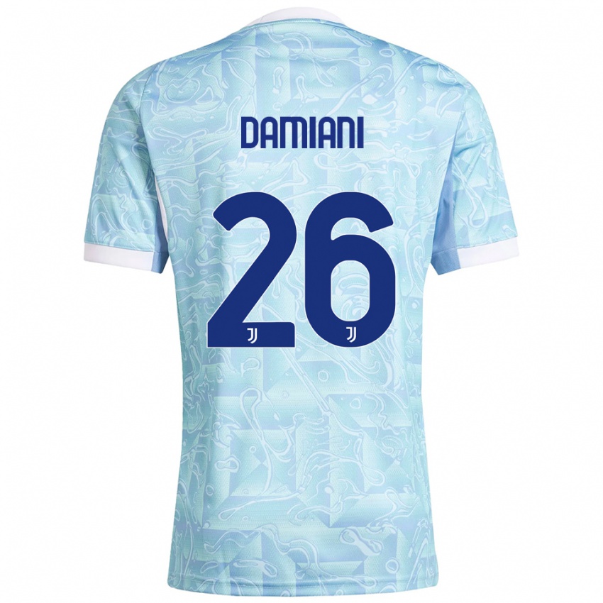 ילדים סמואלה דמיאני #26 תכלת צהוב הרחק ג'רזי 2025/26 חולצה קצרה