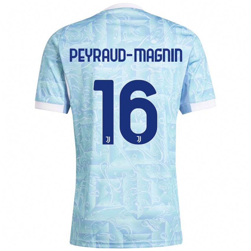 ילדים פאולין פיירו מאנין #16 תכלת צהוב הרחק ג'רזי 2025/26 חולצה קצרה