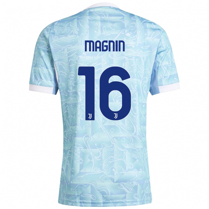 ילדים פאולין פיירו-מאנין #16 תכלת צהוב הרחק ג'רזי 2025/26 חולצה קצרה