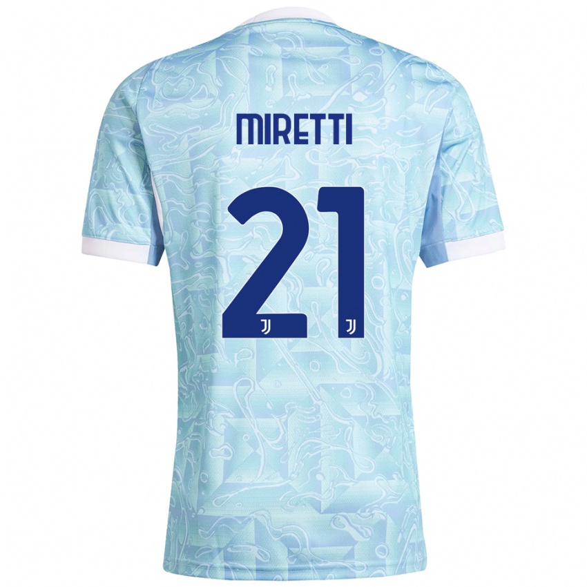 ילדים פאביו מירטי #21 תכלת צהוב הרחק ג'רזי 2025/26 חולצה קצרה