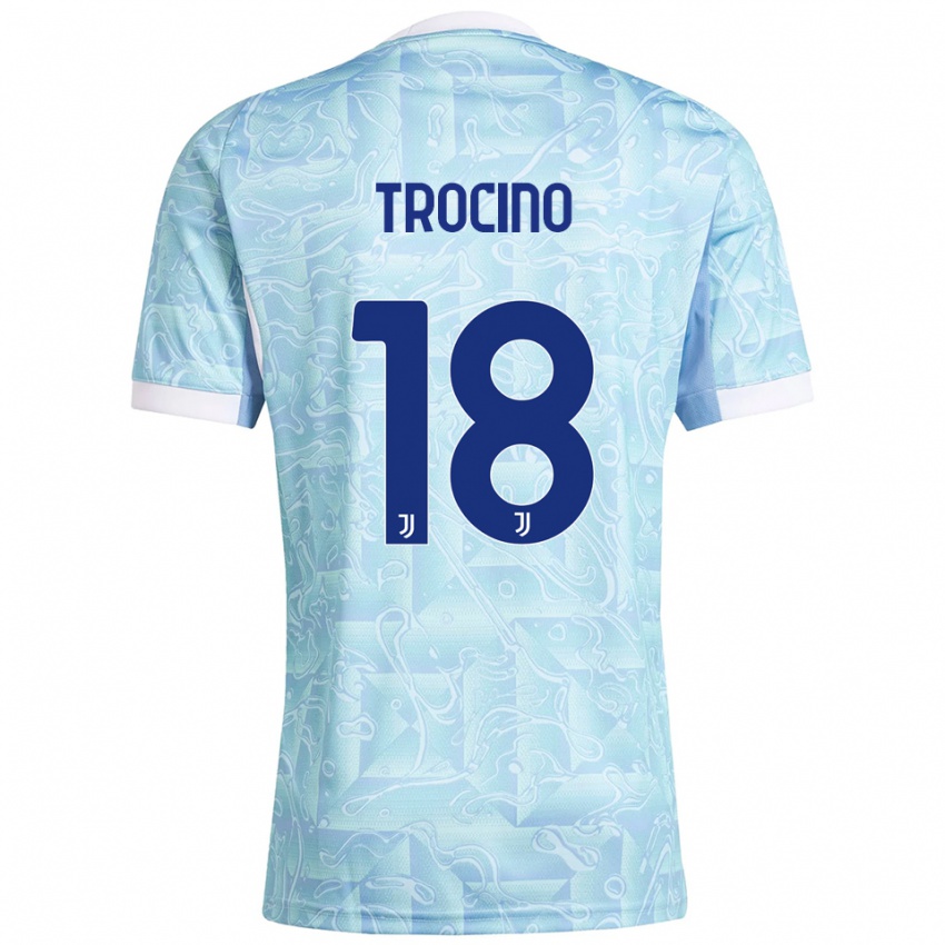 ילדים לוקה טרוסינו #18 תכלת צהוב הרחק ג'רזי 2025/26 חולצה קצרה