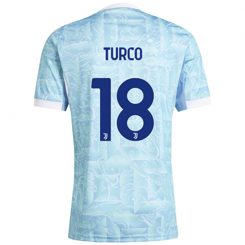 ילדים ניקולו טורקו #18 תכלת צהוב הרחק ג'רזי 2025/26 חולצה קצרה