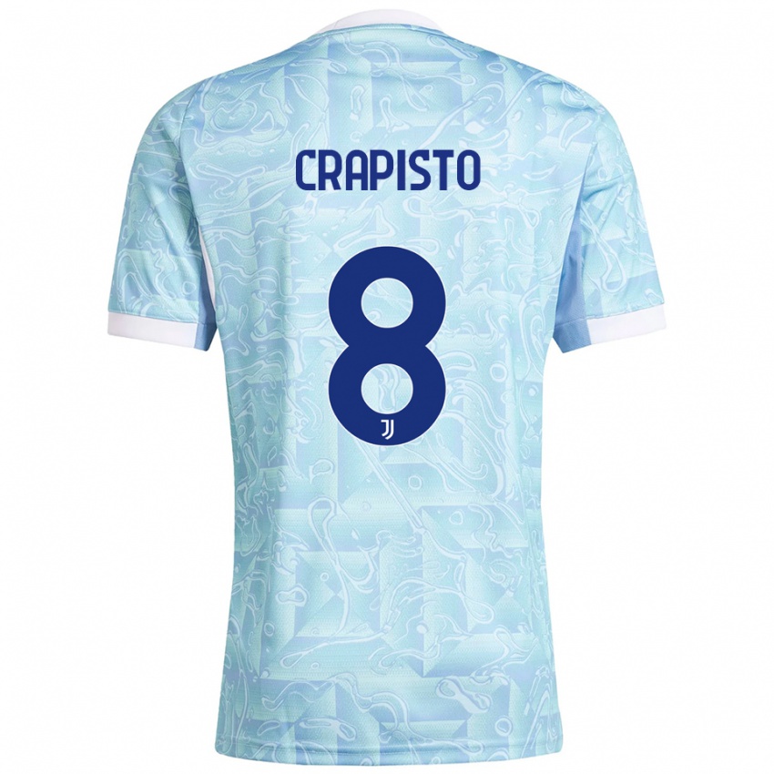 ילדים פרנצ'סקו קראפיסטו #8 תכלת צהוב הרחק ג'רזי 2025/26 חולצה קצרה