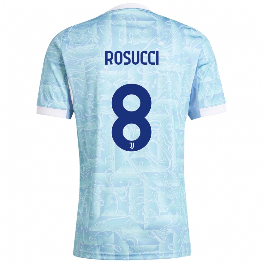 ילדים מרטינה רוסוצ'י #8 תכלת צהוב הרחק ג'רזי 2025/26 חולצה קצרה