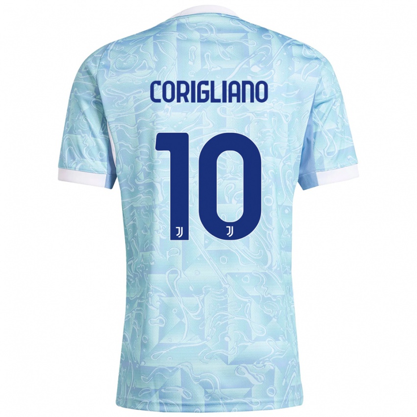 ילדים תומס קוריגליאנו #10 תכלת צהוב הרחק ג'רזי 2025/26 חולצה קצרה