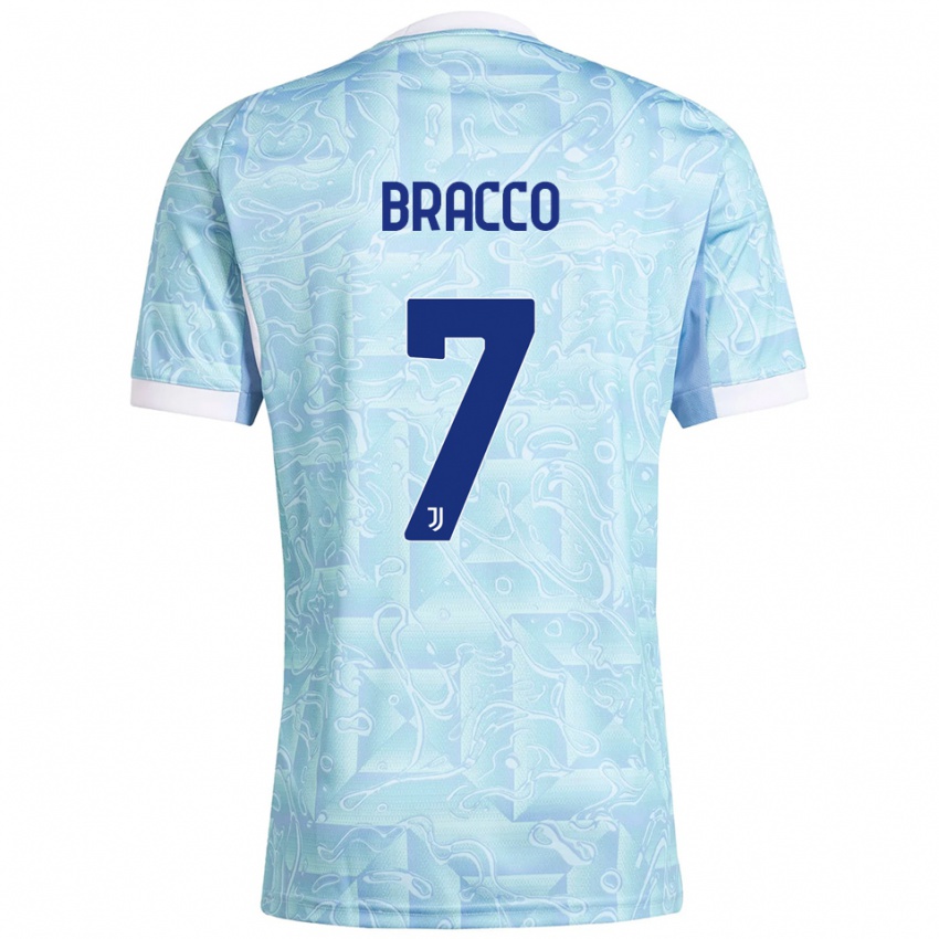 ילדים לוקה סזאר בראקו #7 תכלת צהוב הרחק ג'רזי 2025/26 חולצה קצרה