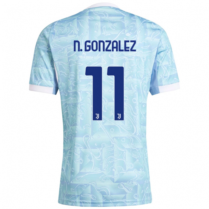 ילדים ניקולאס גונסאלס #11 תכלת צהוב הרחק ג'רזי 2025/26 חולצה קצרה