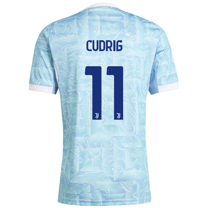 ילדים Nicolò Cudrig #11 תכלת צהוב הרחק ג'רזי 2025/26 חולצה קצרה